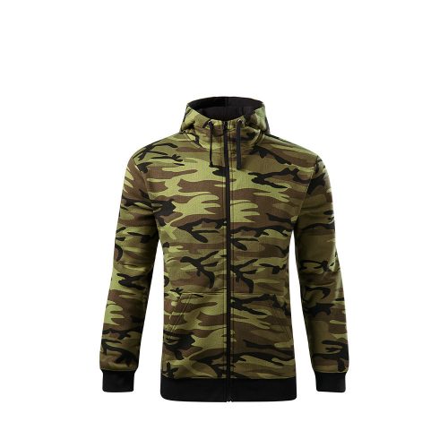 Malfini Camo Zipper cipzáras pulóver - zöld